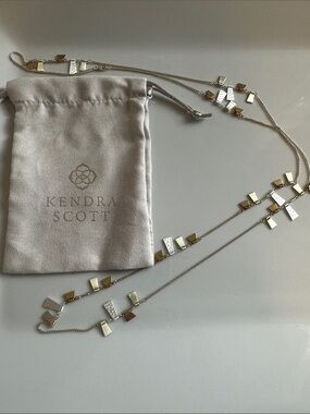 Kendra Scott Two-Tone Geometric Station Necklace - Gold & Silver